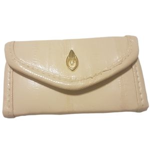 🗝  Vintage Cream Eelskin Leather Keyholder Clutch
